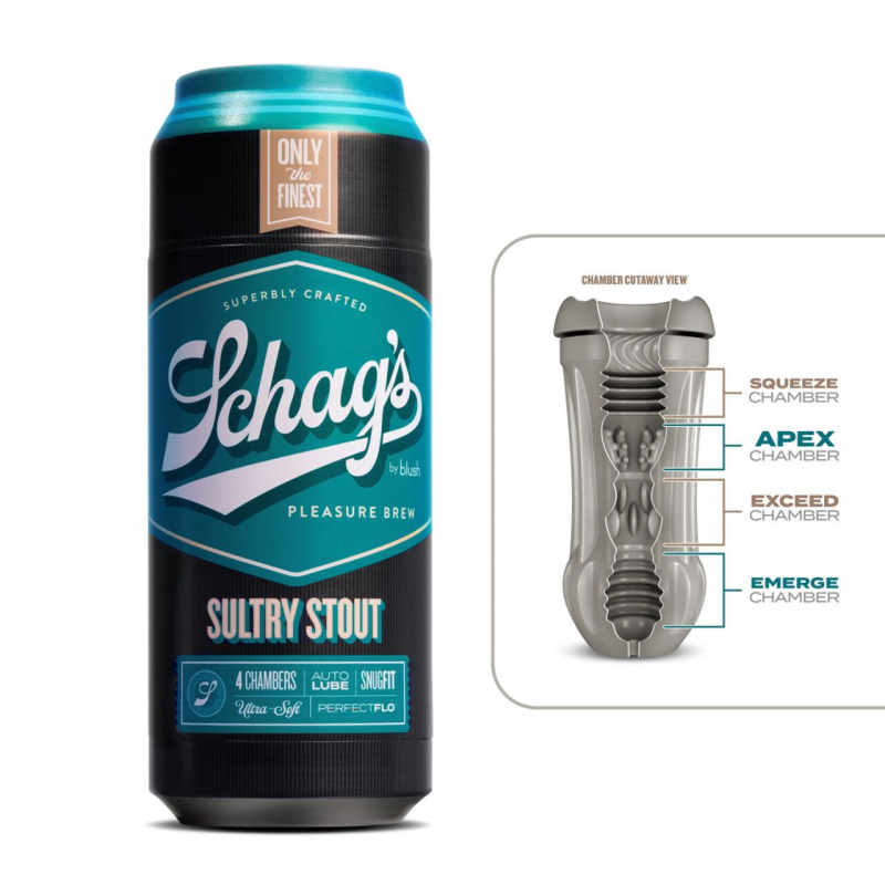 Самозмащувальний мастурбатор з єфектом вакууму – Blush Schag's Sultry Stout Frosted