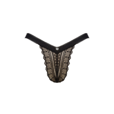 Мереживні трусики із заниженою талією Obsessive Estiqua panties XS/S, чорний колір