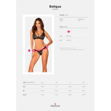 Мереживні трусики із заниженою талією Obsessive Estiqua panties XS/S, чорний колір
