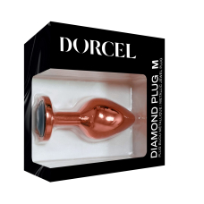 Металева анальна пробка із прикрасою у вигляді кристалу Dorcel - Diamond Plug Rose Gold M