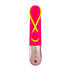 Міні вібратор-кролик зі стрічкою – Fun Factory AMORINO Pink/Neon Yellow – 6 швидкостей + 6 режимів