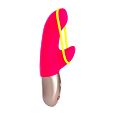 Міні вібратор-кролик зі стрічкою – Fun Factory AMORINO Pink/Neon Yellow – 6 швидкостей + 6 режимів