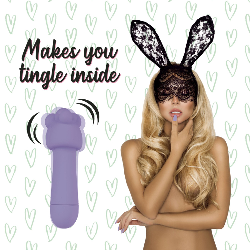 Мини вибратор с двумя насадками – FeelzToys Magic Bunny Purple – 10 режимов вибрации, водозащита