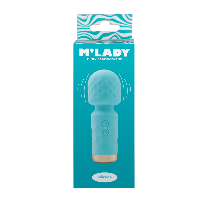Міні вібромасажер M’Lady Mini Vibrating Wand, бірюзового кольору