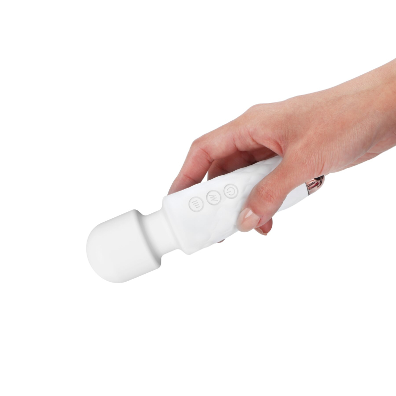 Міні вібромасажер (вібратор мікрофон) – Dorcel Wand Mini Wanderful White – гнучка головка, 10 вібро-режимів