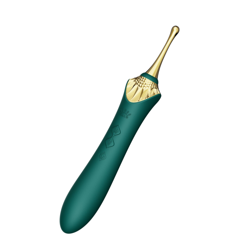 Мультифункциональный вибратор – Zalo Bess 2 Turquoise Green – 4 сменные насадки, нагрев до 42°, точечный вибратор