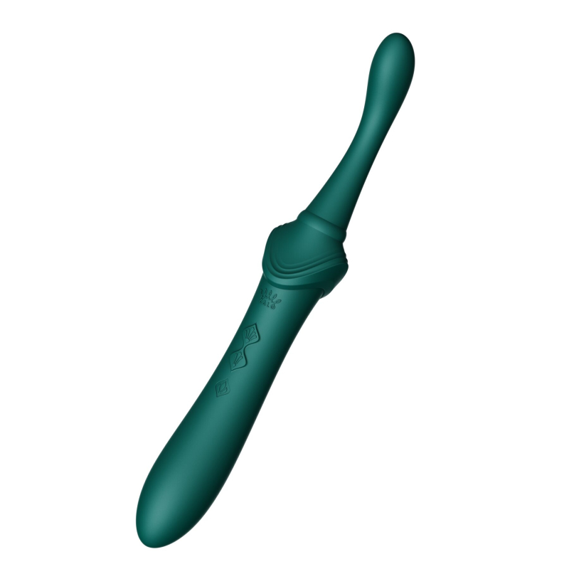 Мультифункциональный вибратор – Zalo Bess 2 Turquoise Green – 4 сменные насадки, нагрев до 42°, точечный вибратор