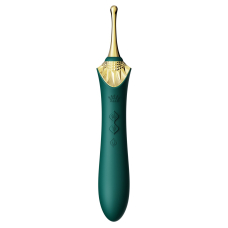 Мультифункциональный вибратор – Zalo Bess 2 Turquoise Green – 4 сменные насадки, нагрев до 42°, точечный вибратор