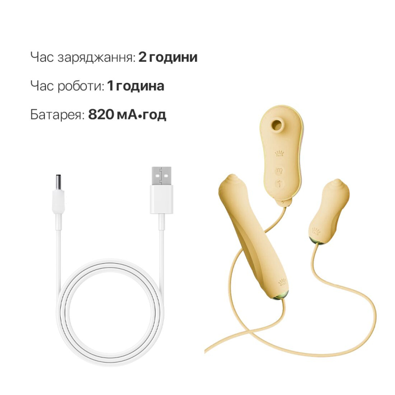 Набор 3в1 – Zalo UNICORN Set Yellow – виброяйцо, пульсатор, вакуумный стимулятор – 3/6/6 режимов стимуляции