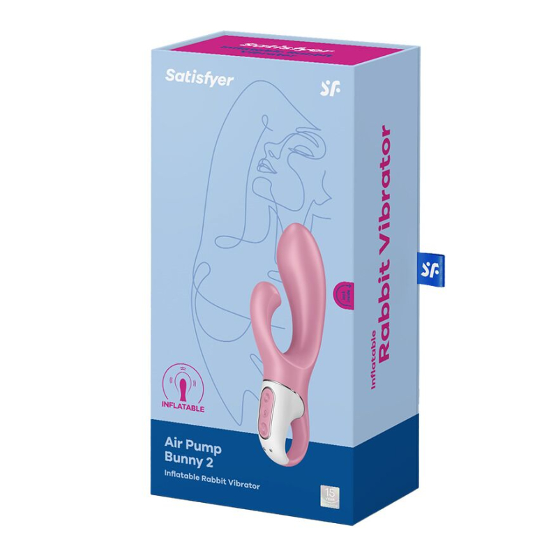 Надувний вібратор-кролик – Satisfyer Air Pump Bunny 2 – 12 режимів вібраційних ритмів