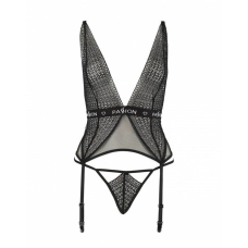 Напівпрозорий корсет Passion Exclusive MIRAJANE CORSET L/XL, чорний колір