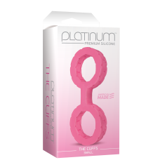 Наручники з силікону Doc Johnson The Cuffs Small - Pink, добре тягнуться, для рук і для ніг