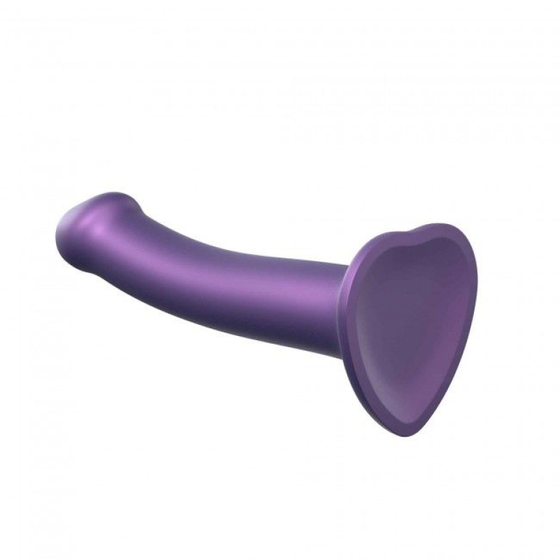 Насадка для страпона Strap-On-Me Mono Density Dildo Violet M, диам. 3.3 см, однослойный силикон, гибкий