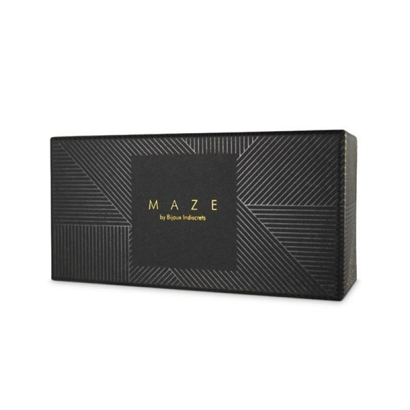 Пара браслетів на зап'ясті і палець Bijoux Indiscrets MAZE Hand Bracelet Harness Чорний колір, екошкіра