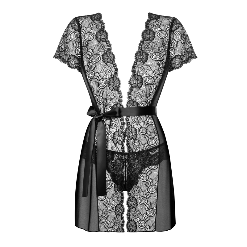 Пеньюар Obsessive Alluria peignoir & thong L/XL