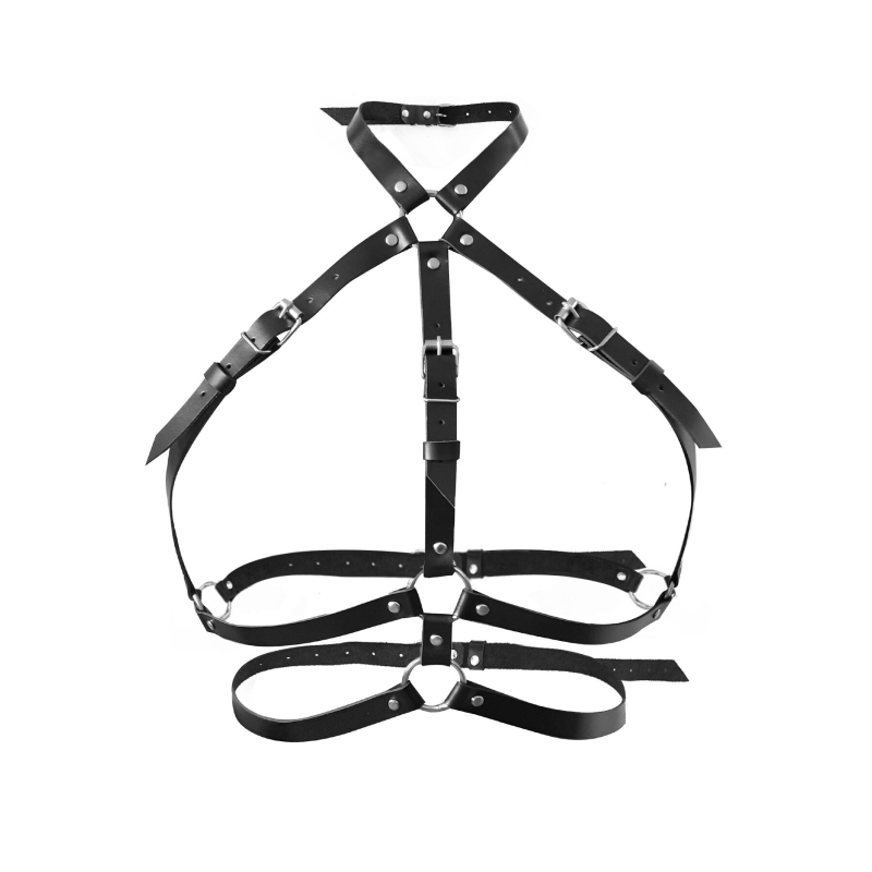 Портупея жіноча Art of Sex – Mirra, натуральна шкіра, розмір XS–2XL, колір чорний