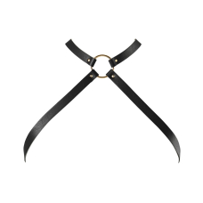 Портупея з екошкіри Bijoux Indiscrets MAZE – Cross Chest Harness Чорний колір
