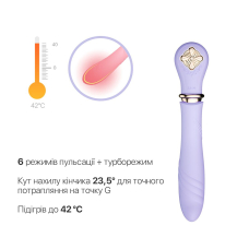 Пульсатор з підігрівом до 42°C і турбо режимом – Zalo Sweet Magic Desire Fantasy Violet – 6 режимів пульсації