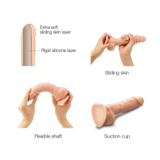 Реалістичний фалоімітатор Strap-On-Me Sliding Skin Realistic Dildo Vanille M, ефект рухливої шкіри, довжина 18.5 см