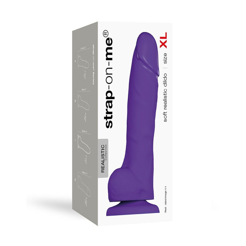 Реалістичний фалоімітатор Strap-On-Me Soft Realistic Dildo Violet, розмір XL, довжина 19.8 см