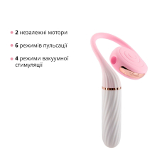 Рожевий пульсатор з вакуумною стимуляцією 2в1 – Otouch LOLLIPOP Pink – 6 режимів пульсації та 4 вакуумних