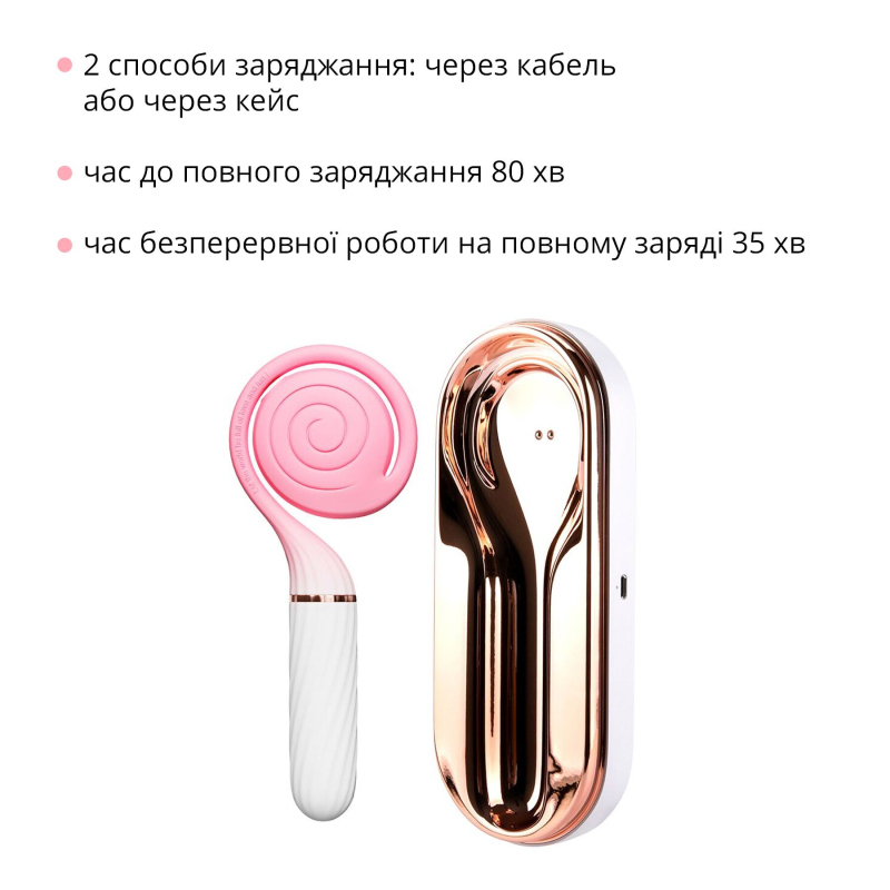 Рожевий пульсатор з вакуумною стимуляцією 2в1 – Otouch LOLLIPOP Pink – 6 режимів пульсації та 4 вакуумних