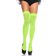 Щільні неонові панчохи Leg Avenue Nylon Thigh Highs Neon Green, One size