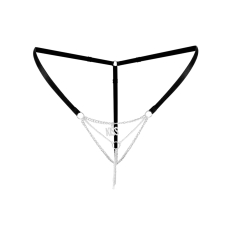 Сексуальні трусики з ланцюжком та підвіскою Art of Sex – KISS panties L–2XL, колір чорний