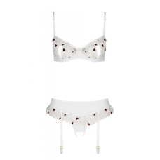 Сексуальний комплект з поясом для панчіх Passion LOVELIA SET L/XL, білий