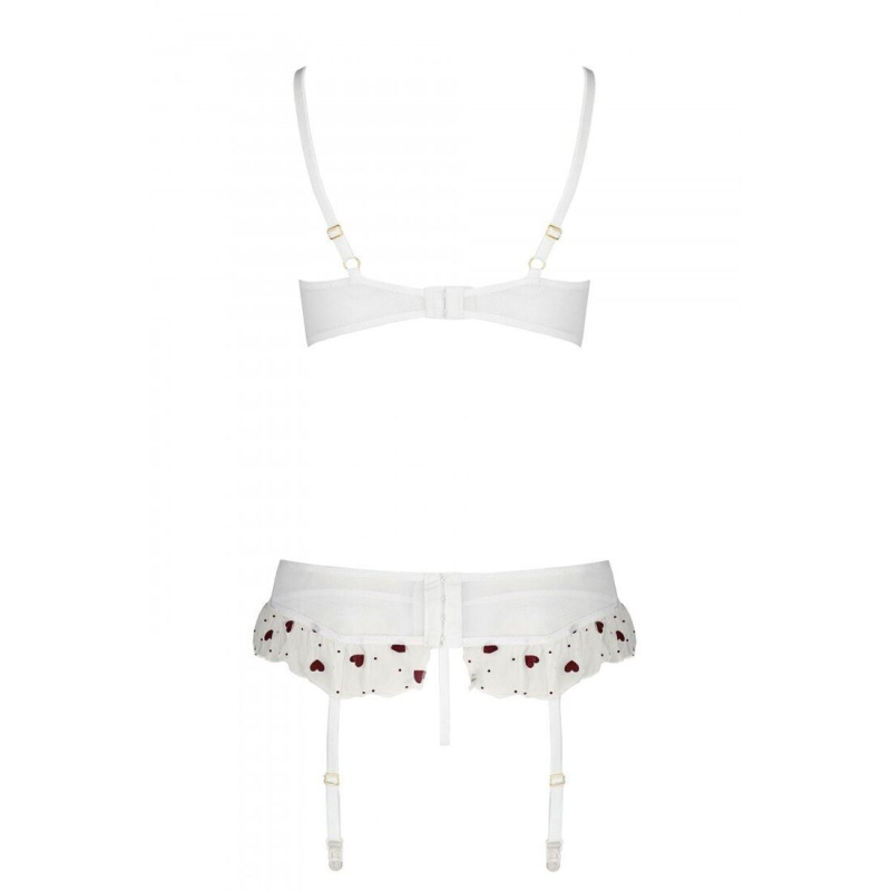 Сексуальний комплект з поясом для панчіх Passion LOVELIA SET L/XL, білий