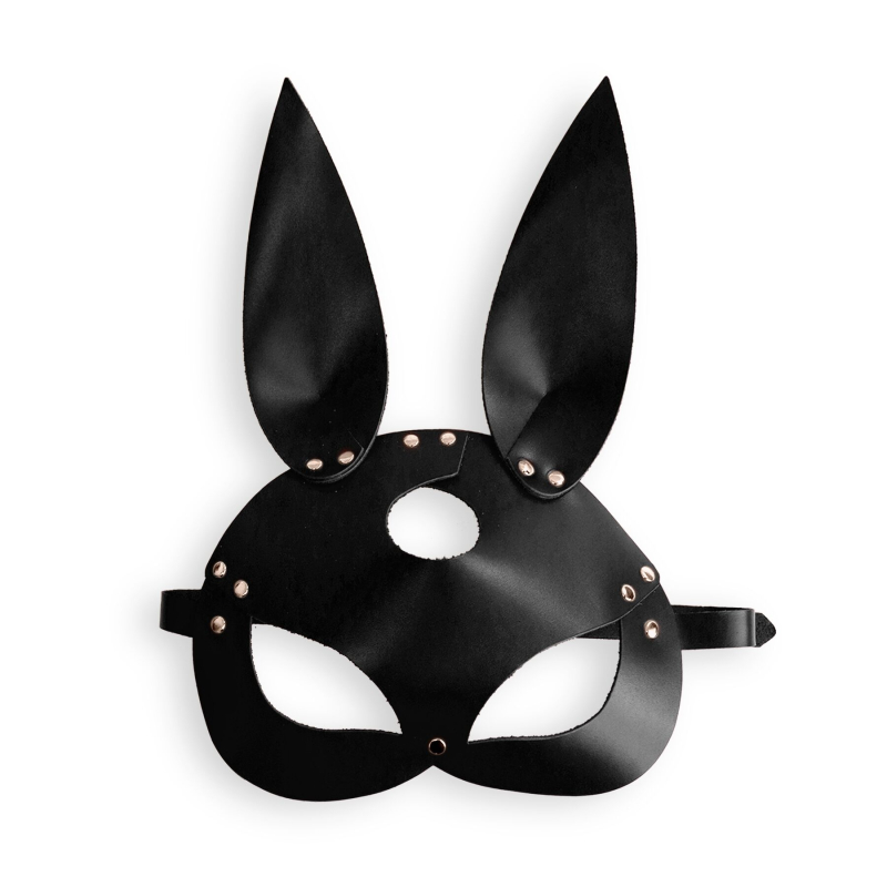 Шкіряна маска Зайчика Art of Sex – Bunny mask, колір Чорний
