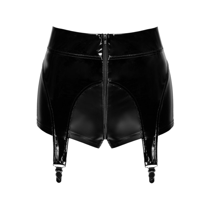 Шортики Noir Handmade F325 Glam suspender wetlook and vinyl shorts – M