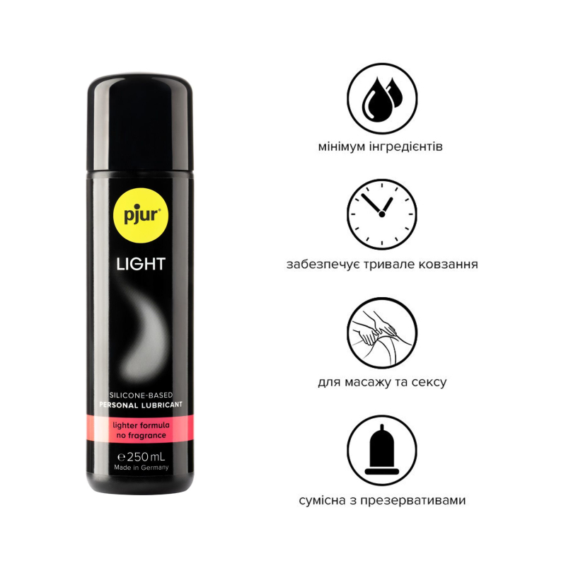 Силиконовая смазка Pjur Light 250 мл самая жидкая, 2в1 для секса и массажа