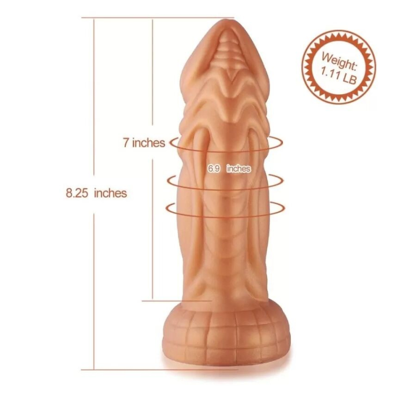 Силіконовий дилдо з вібрацією Hismith Slightly Curved, діам. 5 см, довжина 20.5 см