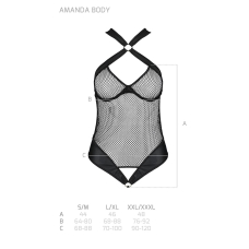 Сітчастий боді з халтером Passion Amanda Body L/XL, чорний колір