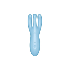 Смарт кліторальний вібратор з трьома пальчиками – Satisfyer Threesome 4 Blue – 12 режимів, дистанційне керування