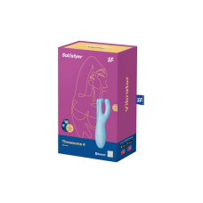 Смарт кліторальний вібратор з трьома пальчиками – Satisfyer Threesome 4 Blue – 12 режимів, дистанційне керування