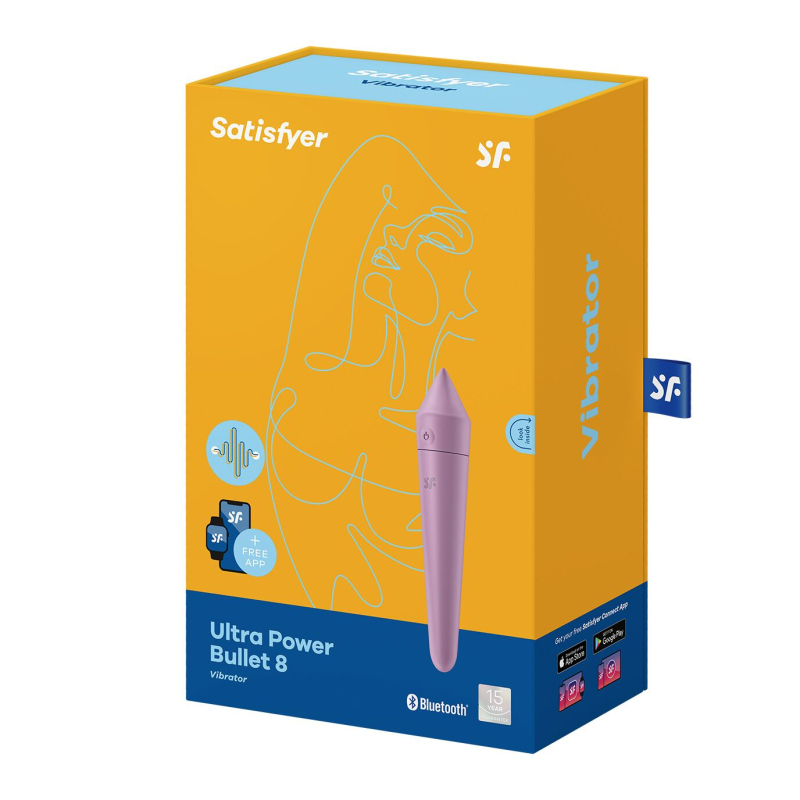 Смарт Міні вібратор (вібропуля) – Satisfyer Ultra Power Bullet 8 Lilac – 7 ритмів, 5 режимів інтенсивності