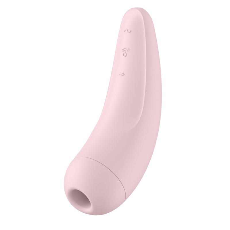 Смарт-вакуумний стимулятор – Satisfyer Curvy 2+ Pink – управління на відстані з телефона через застосунок