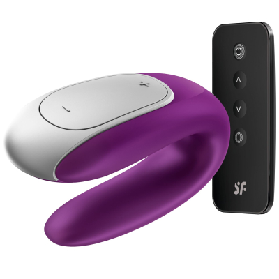 Смарт-вібратор для пар – Satisfyer Double Fun Violet – пульт керування, додаток Satisfyer Connect, дистанційне управління