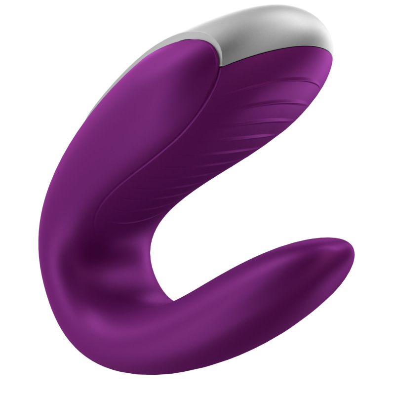 Смарт-вібратор для пар – Satisfyer Double Fun Violet – пульт керування, додаток Satisfyer Connect, дистанційне управління