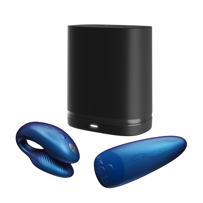 Смарт-вибратор для пар – We-Vibe Chorus Cosmic Blue – пульт и дистанционное App управление с телефона