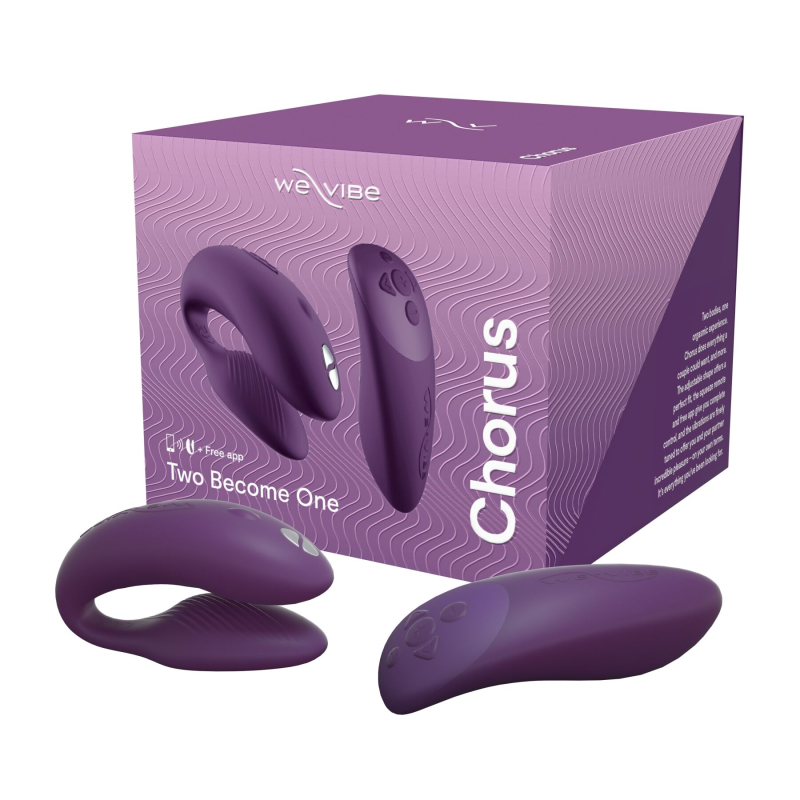 Смарт-вібратор для пар – We-Vibe Chorus Purple – пульт та дистанційне управління з телефона на відстані