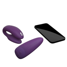 Смарт-вібратор для пар – We-Vibe Chorus Purple – пульт та дистанційне управління з телефона на відстані