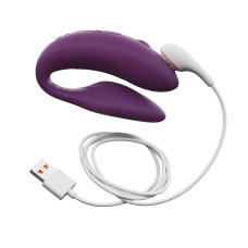 Смарт-вібратор для пар – We-Vibe Chorus Purple – пульт та дистанційне управління з телефона на відстані