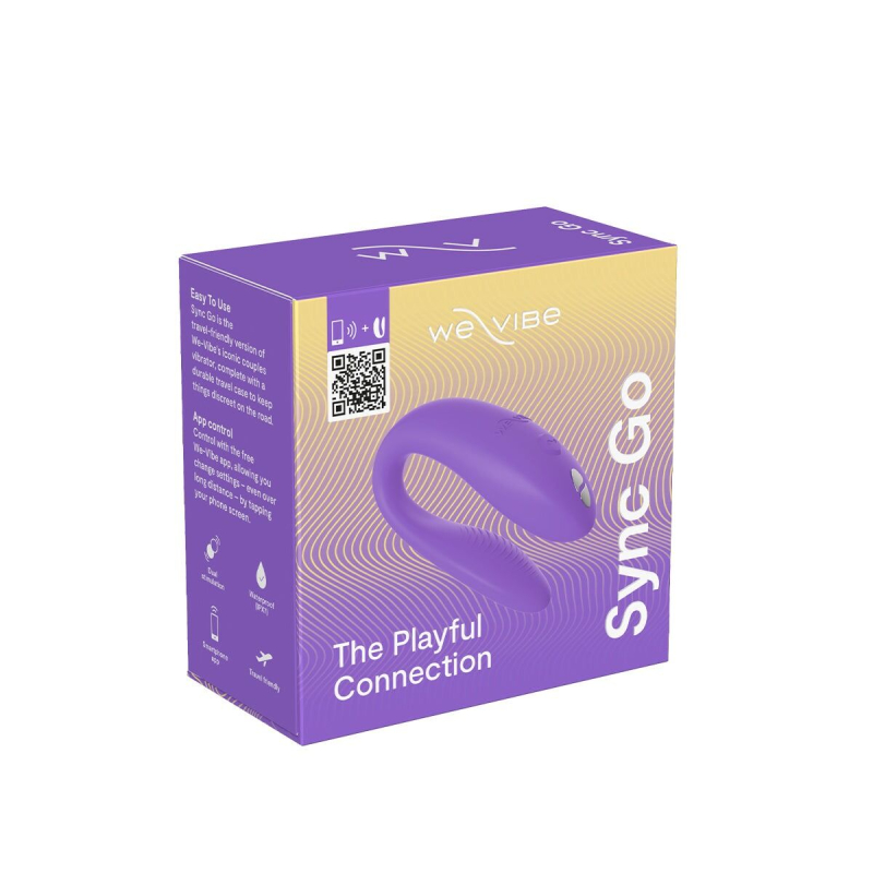 Смарт-вібратор для пар – We-Vibe Sync GO Light Purple – тревел-кейс, пульт, керування через застосунок