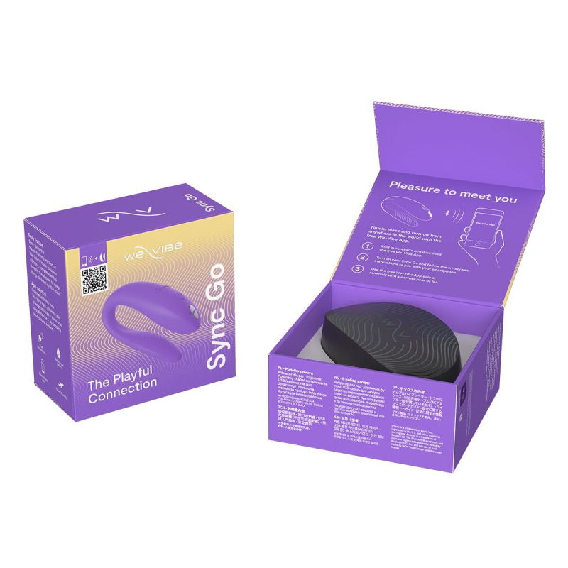 Смарт-вібратор для пар – We-Vibe Sync GO Light Purple – тревел-кейс, пульт, керування через застосунок