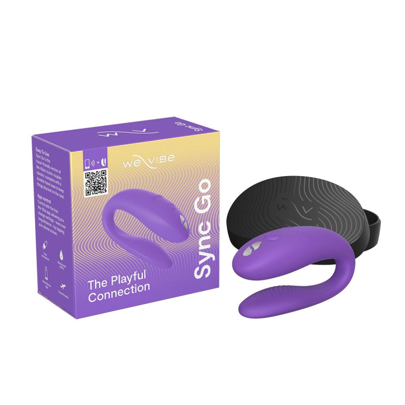 Смарт-вібратор для пар – We-Vibe Sync GO Light Purple – тревел-кейс, пульт, керування через застосунок
