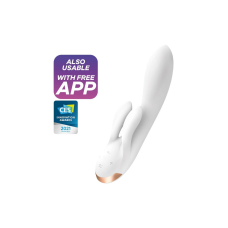 Смарт вібратор-кролик з подвійним відростком – Satisfyer Double Flex White – 10 вібро-режимів, 5 інтенсивностей