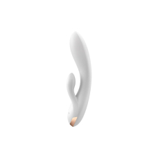 Смарт вібратор-кролик з подвійним відростком – Satisfyer Double Flex White – 10 вібро-режимів, 5 інтенсивностей